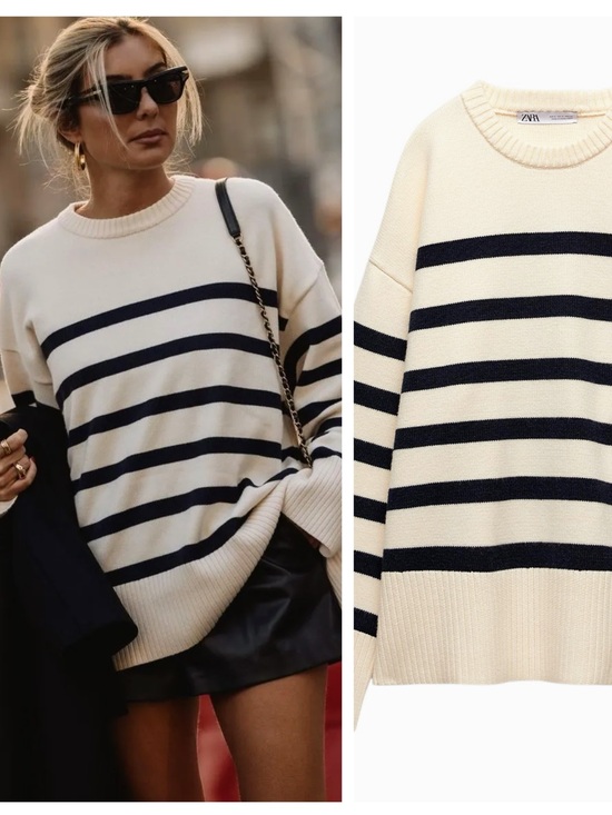 Zara Sweaters - ZARA striped sweater crew neck